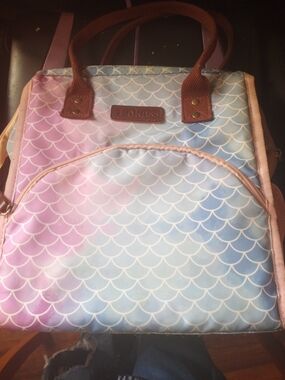 Mermaid Scale Gradient Tote Bag - Pink & Blue